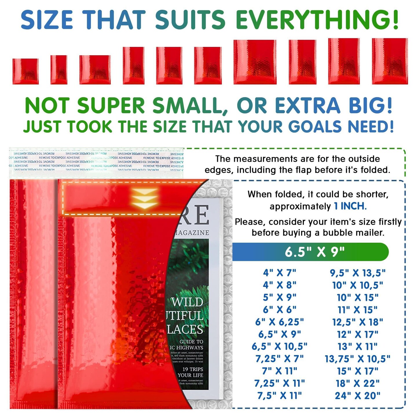 AMIFF Red Metallic Bubble Mailers 6.5 x 9 Pack of 25 Opaque Mail Bubble Envelopes with Sturdy Adhesive Line Reliable Padded Shipping Envelopes Waterproof Padded Envelopes Various Sizes