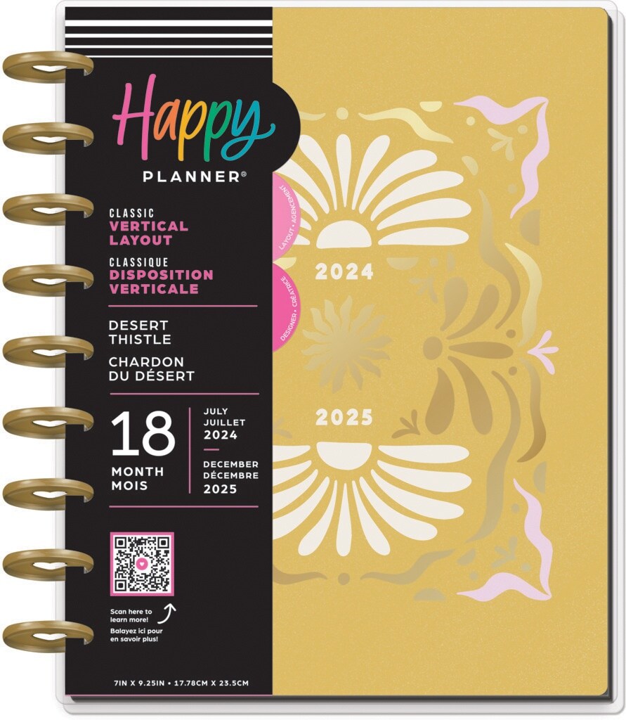 Happy Planner Classic 18-Month Planner-Desert Thistle; July &#x27;24 - Dec &#x27;25