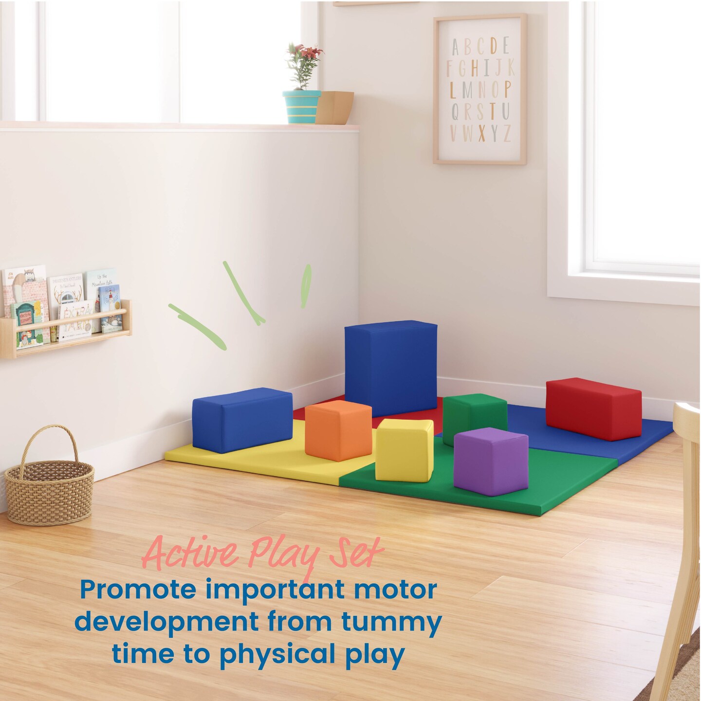 Fold-N-Go Activity Mat and Toddler Foam Block Playset