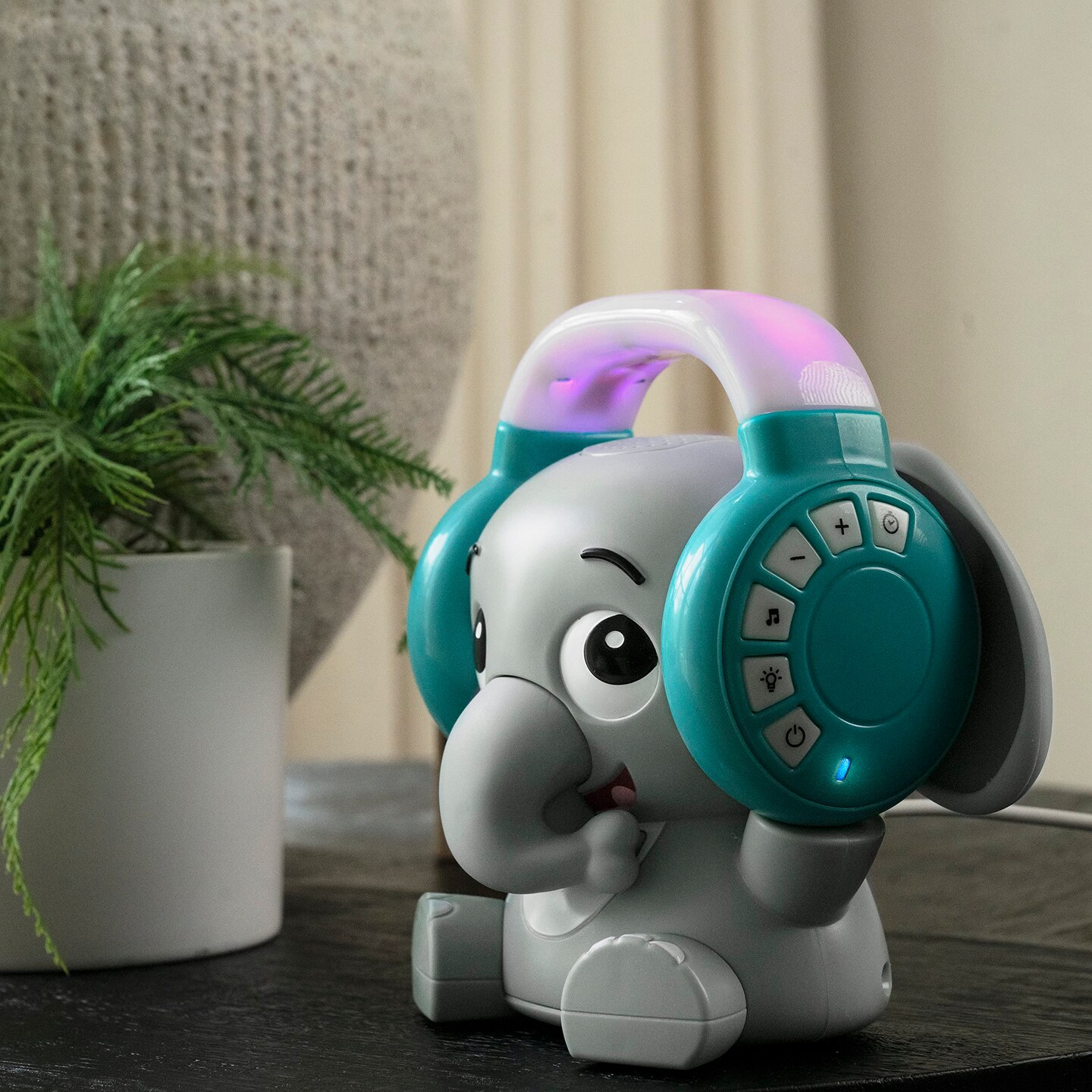 Earl The Elephant Bluetooth Soother Sound Machine with Music Streaming and Night Light for Infants and Toddlers