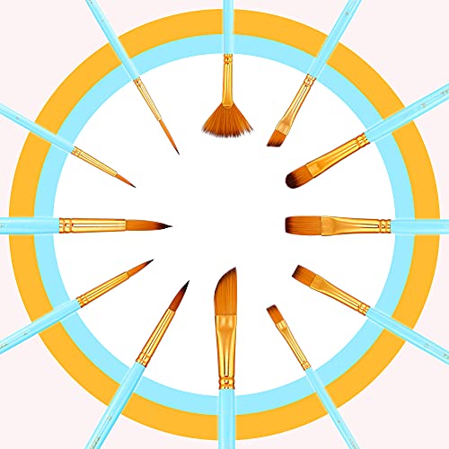 Art Painting Brush Set Assorted 12 Pieces for Acrylic, Watercolor, Gouache, and Hobby Painting