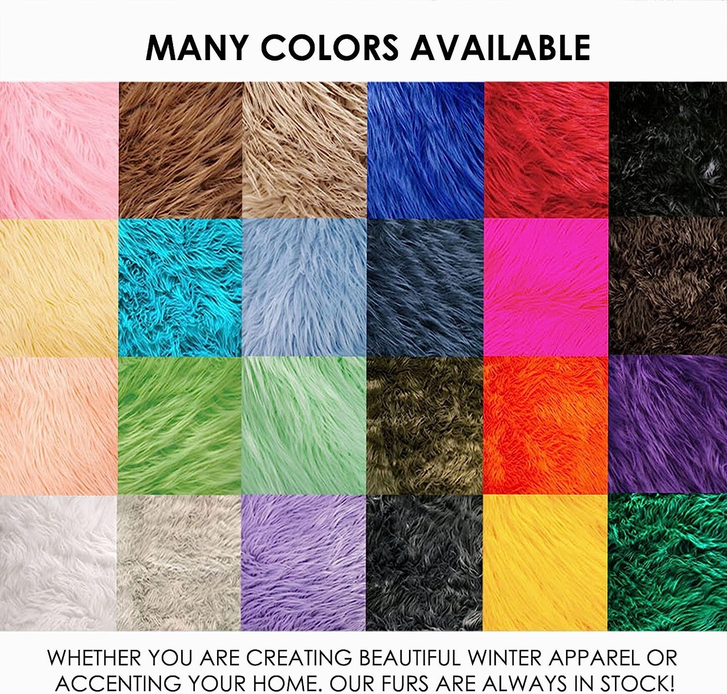 FabricLA Shaggy Faux Fur Fabric - 15" X 15" Inches Pre-Cut - Use Fake Fur Fabric for DIY, Craft Fur Decoration, Fashion Accessory, Hobby - Peach