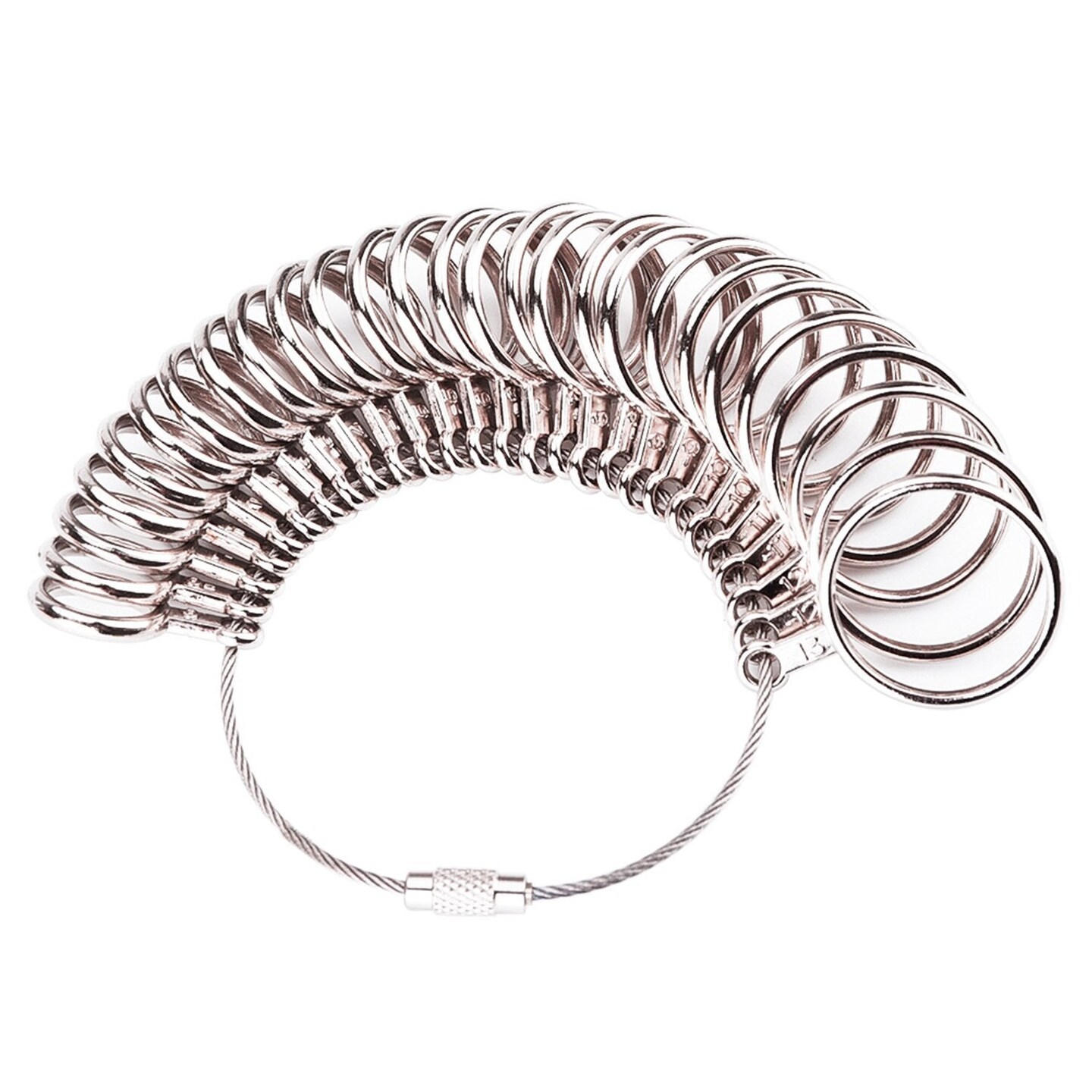 27 Pieces Stainless Steel Finger Sizer Measuring Ring Tool, Size 1-13 with Half Size,