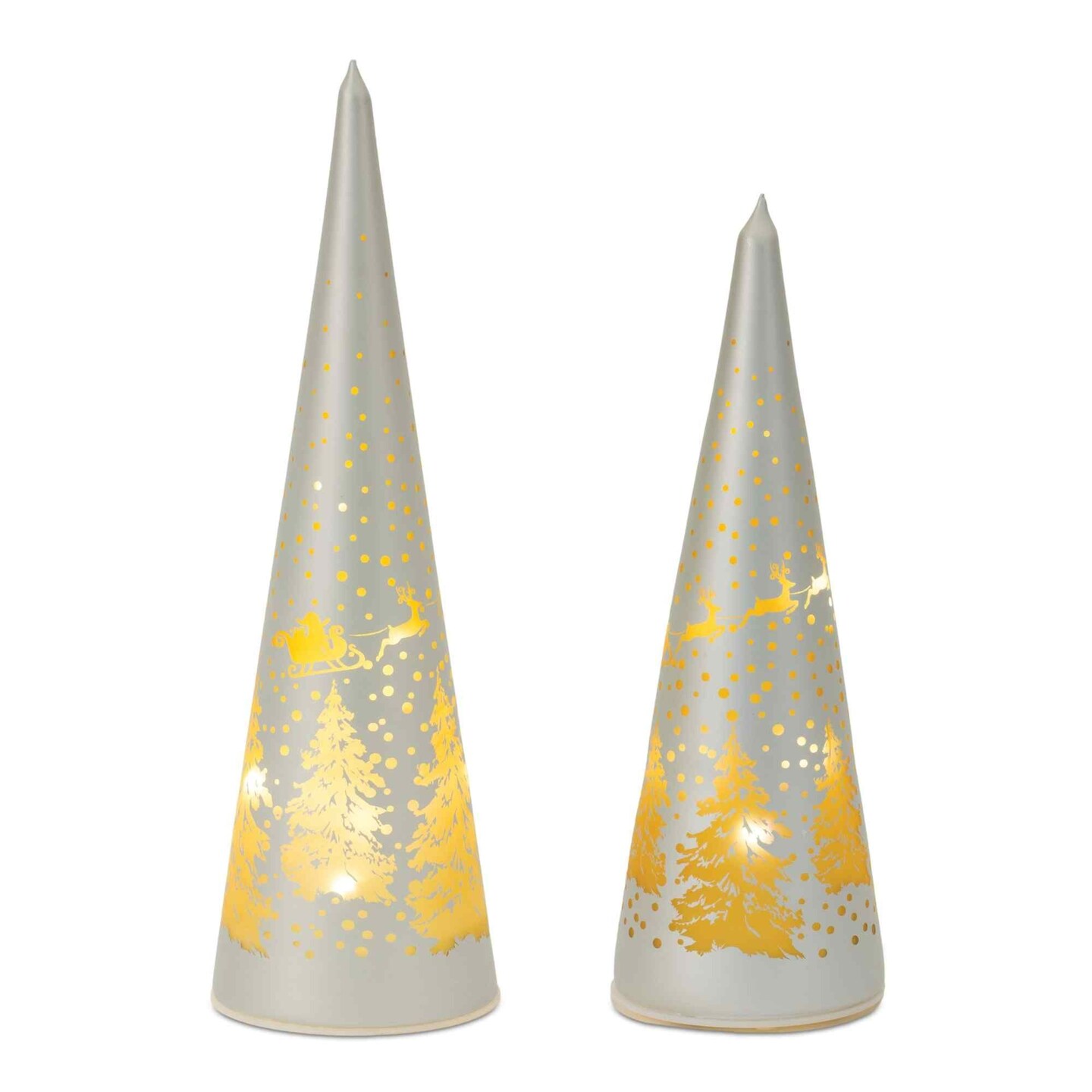 Melrose LED Lighted Christmas Tree Tabletop Decorations - 11.5&#x22; - Set of 2
