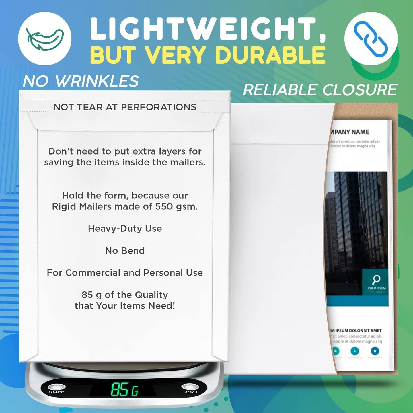 AMZ Rigid Mailers 13x18 Paperboard Mailers 13 x 18. Pack of 25 White Photo Mailers. Stay Flat mailers. No Bend Self Sealing. Documents Chipboard Envelopes. Mailing Shipping Packaging Packing