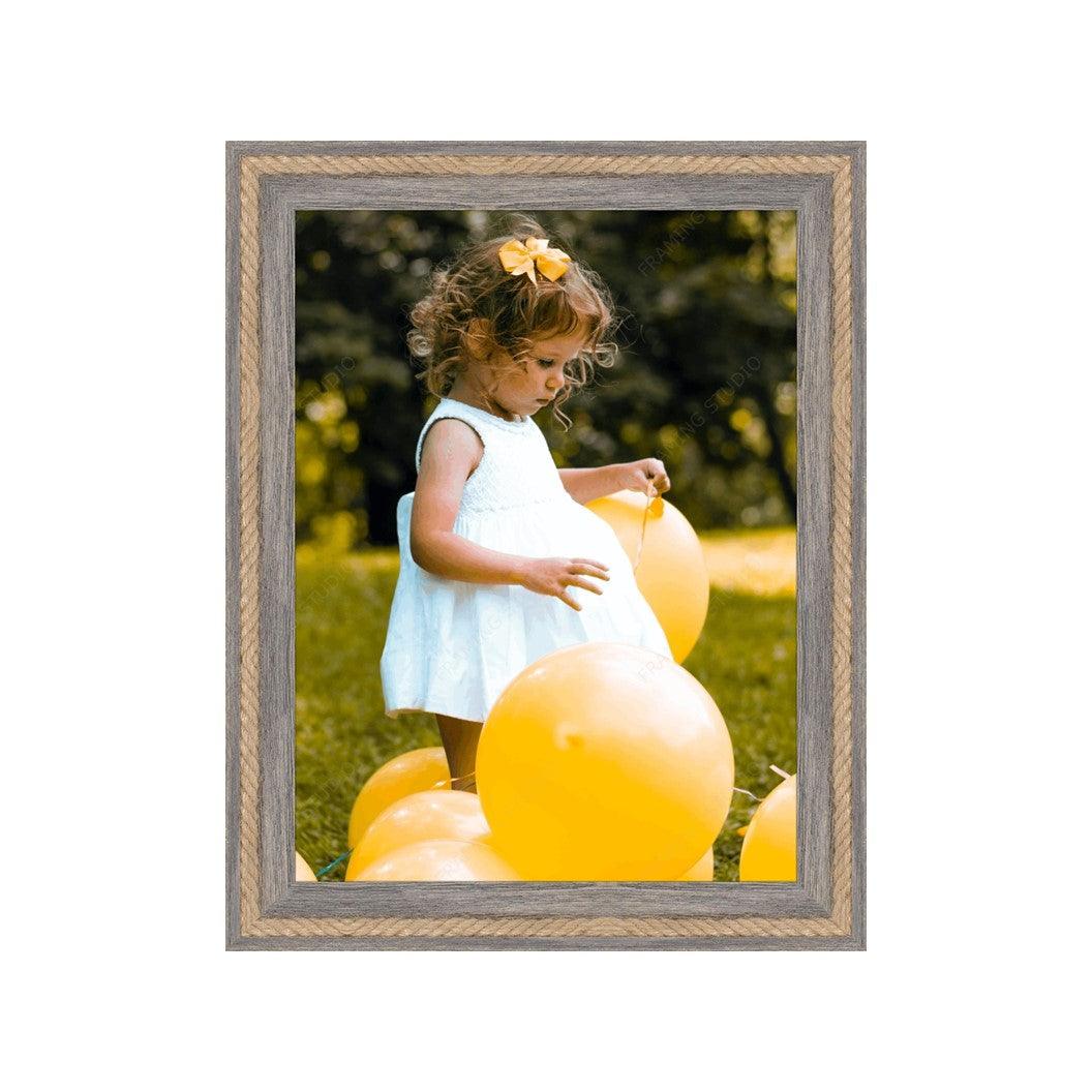 Nantucket Nautical Rustic Gray Picture Frames With Rope