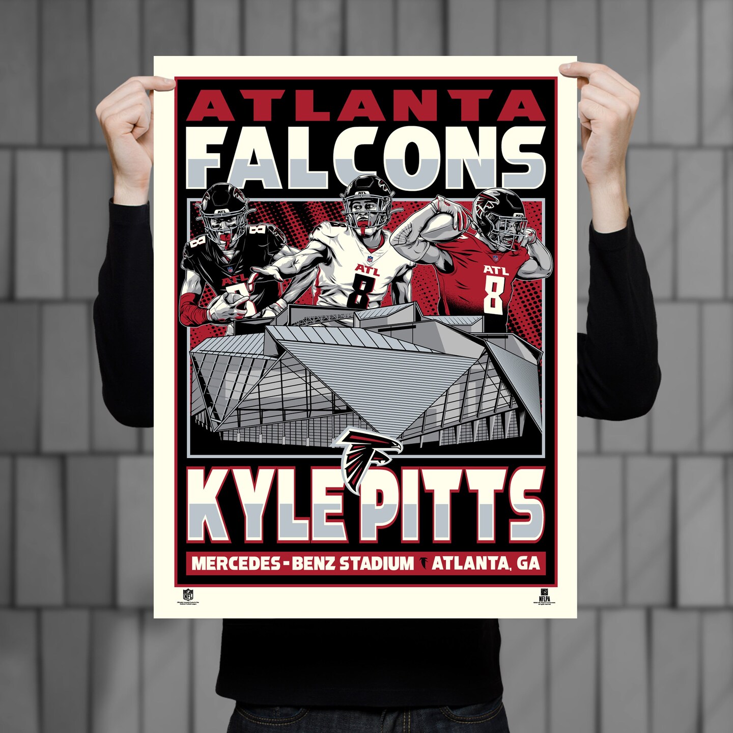 Phenom Gallery Atlanta Falcons Kyle Pitts 18&#x22; x 24&#x22; Serigraph