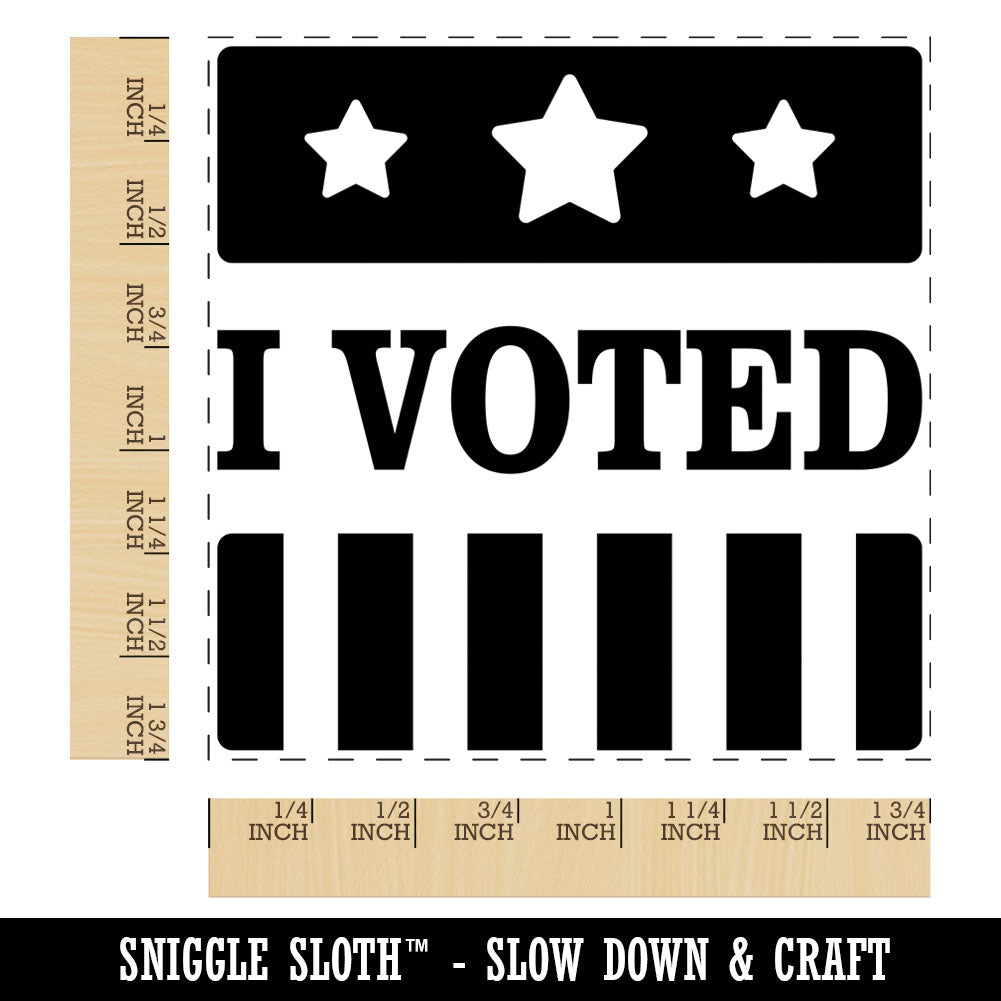 I Voted Stars and Stripes Patriotic Square Rubber Stamp for Stamping Crafting