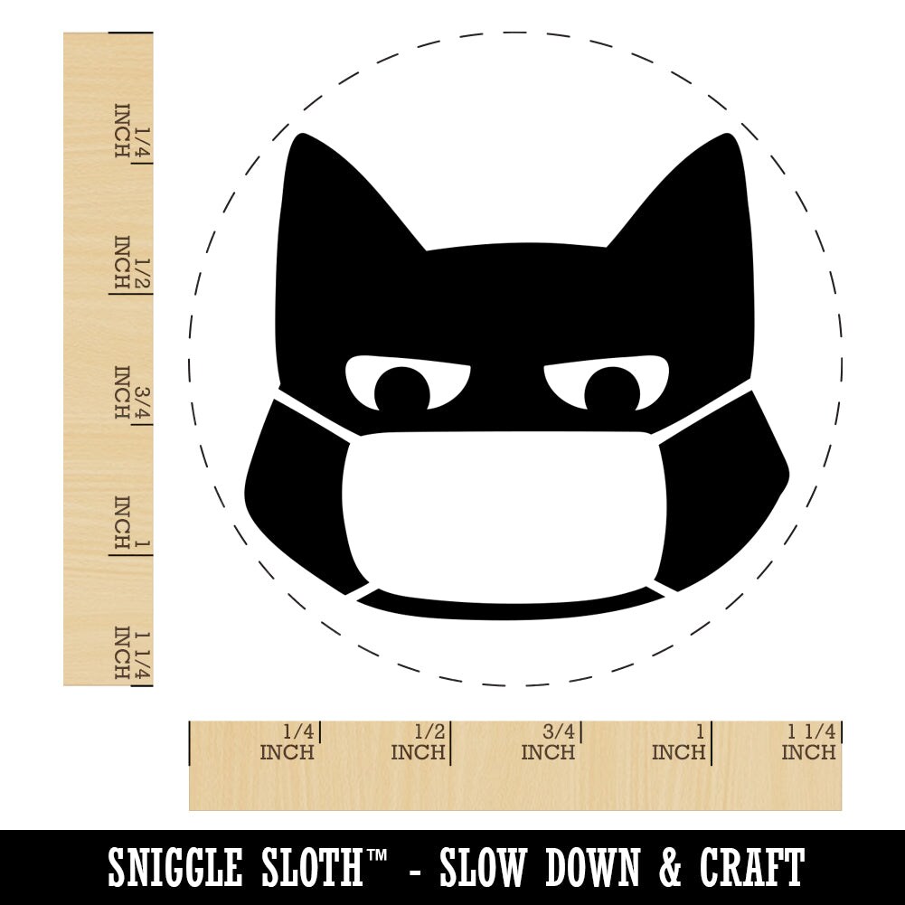 Judgmental Cat Wearing Mask Rubber Stamp for Stamping Crafting Planners