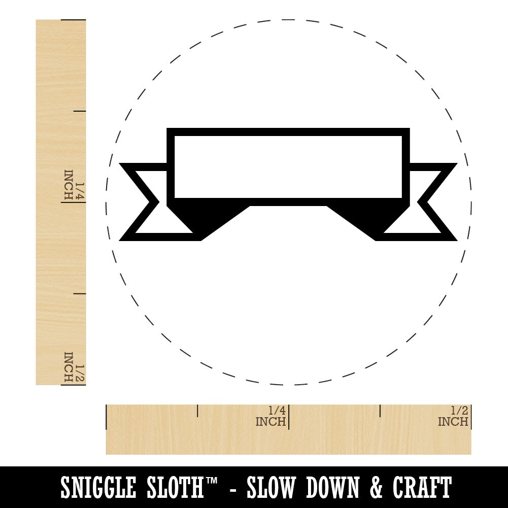 Banner Outline Rubber Stamp for Stamping Crafting Planners
