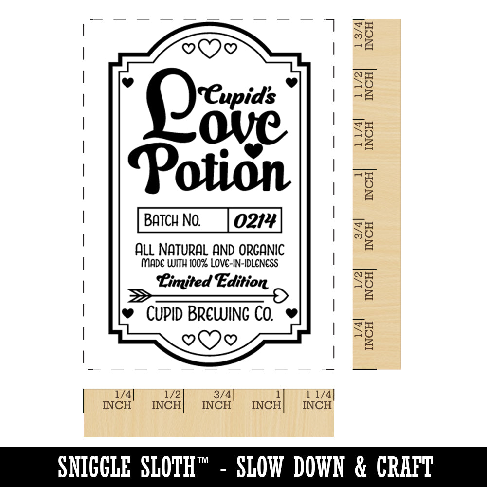 Love Potion Label Valentine&#x27;s Day Rectangle Rubber Stamp for Stamping Crafting