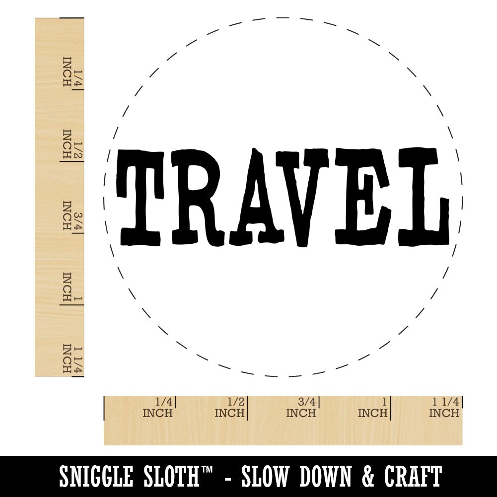 Travel Fun Text Rubber Stamp for Stamping Crafting Planners