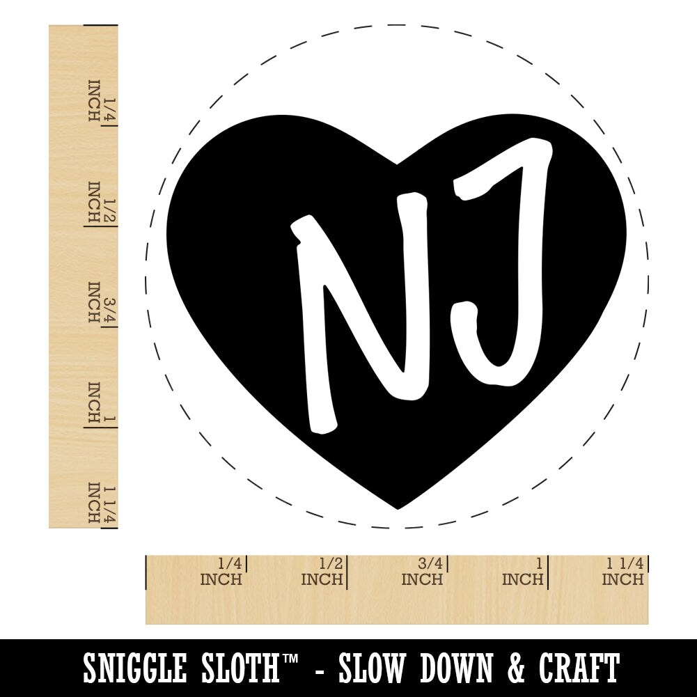 NJ New Jersey State in Heart Rubber Stamp for Stamping Crafting Planners Michaels