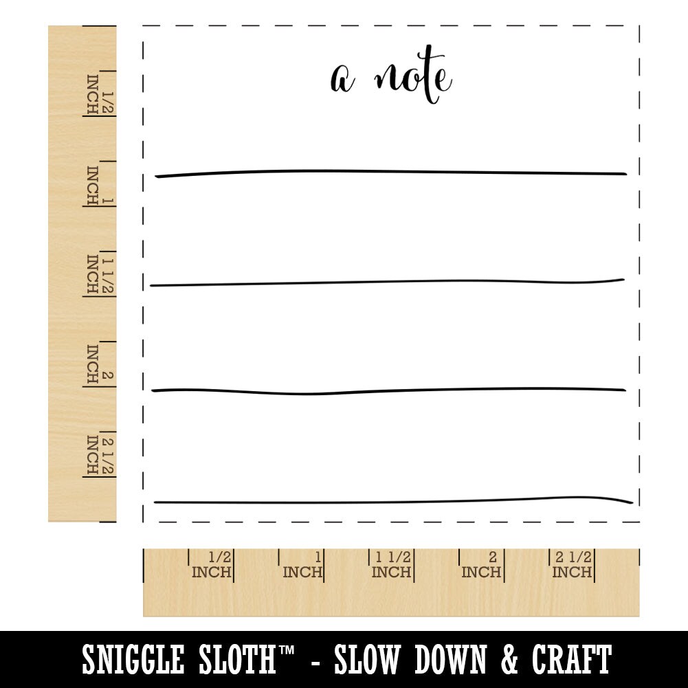 Cute Handwritten Note with Blank Lines Journaling Square Rubber Stamp for Stamping Crafting