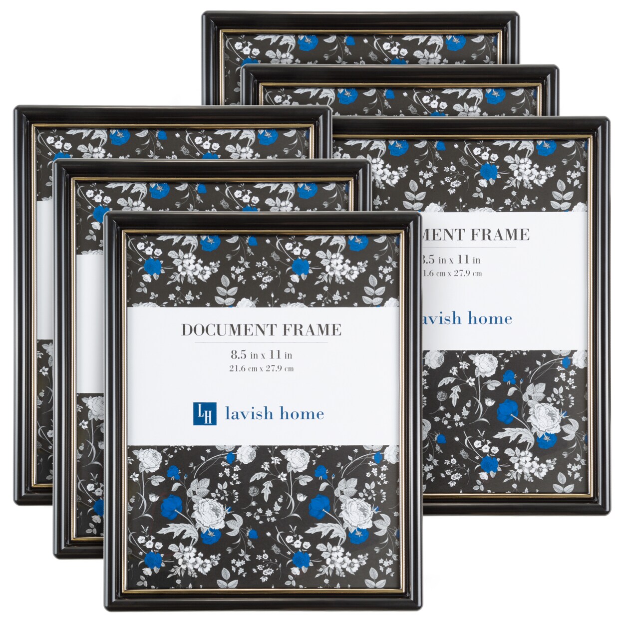 Lavish Home Picture Frame Set 8.5x11 Document Frames Pack For Picture