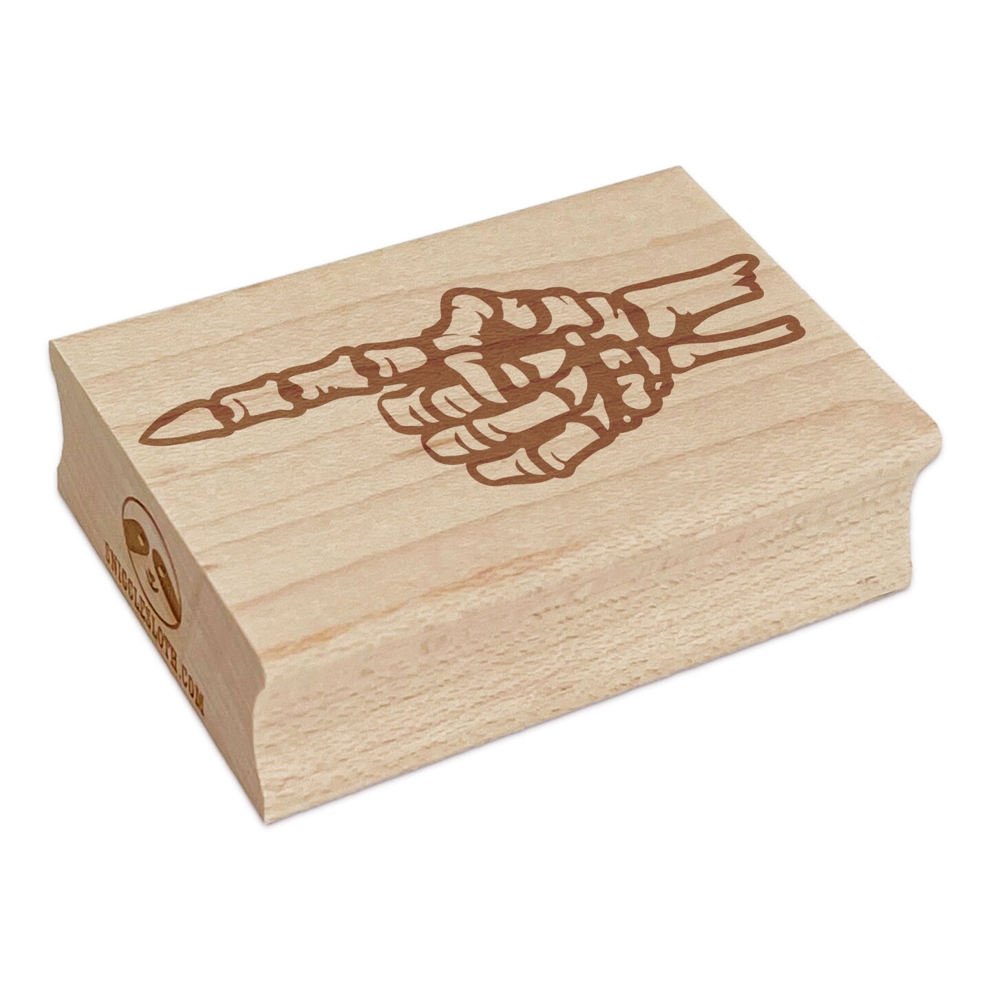 Skeleton Bone Hand Pointing Index Finger Spooky Halloween Rectangle Rubber Stamp for Stamping Crafting