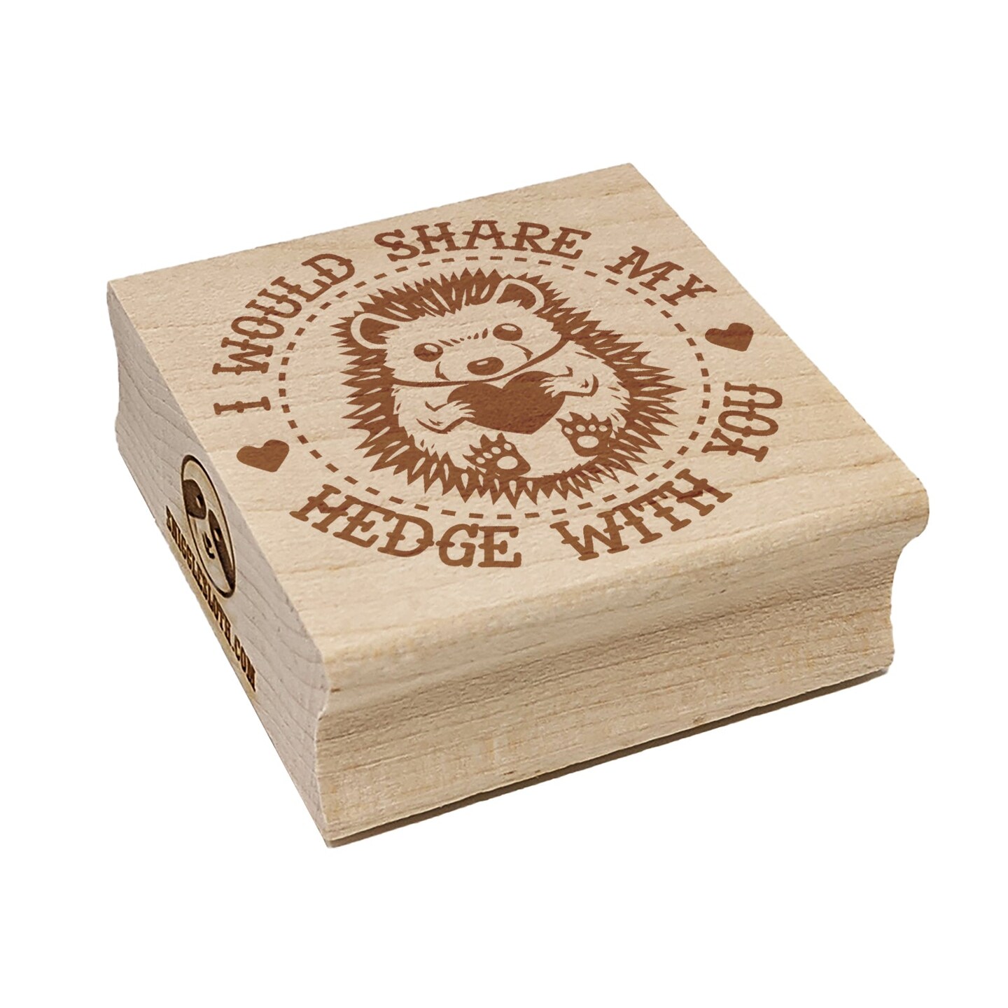 Romantic Hedgehog I Would Share My Hedge With You Love Valentine&#x27;s Day Square Rubber Stamp for Stamping Crafting