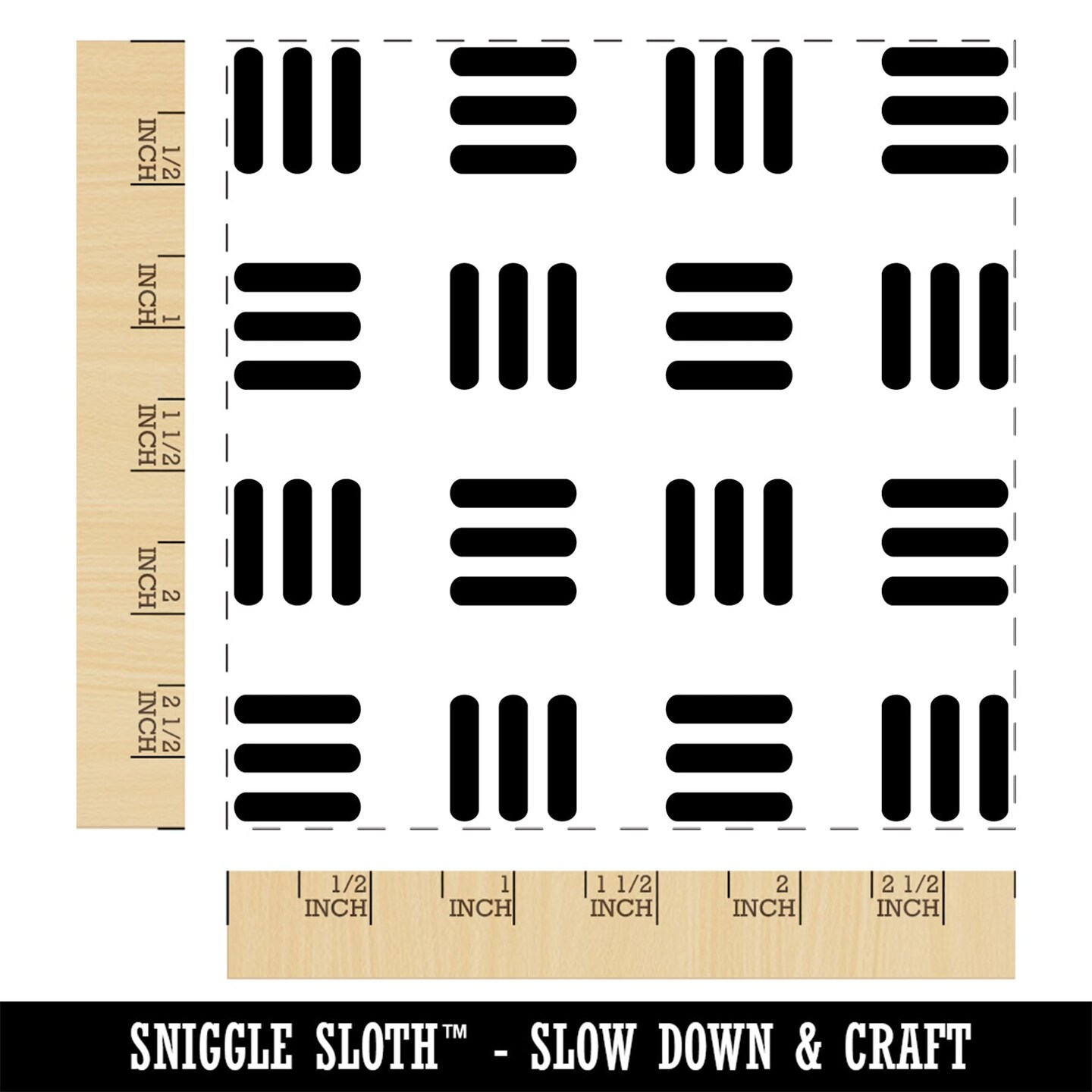 Simplistic Mudcloth Pattern Square Rubber Stamp for Stamping Crafting