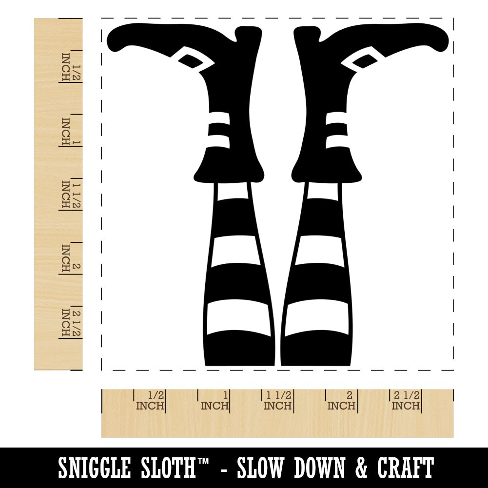 Witch Feet Sticking Up Halloween Square Rubber Stamp for Stamping Crafting