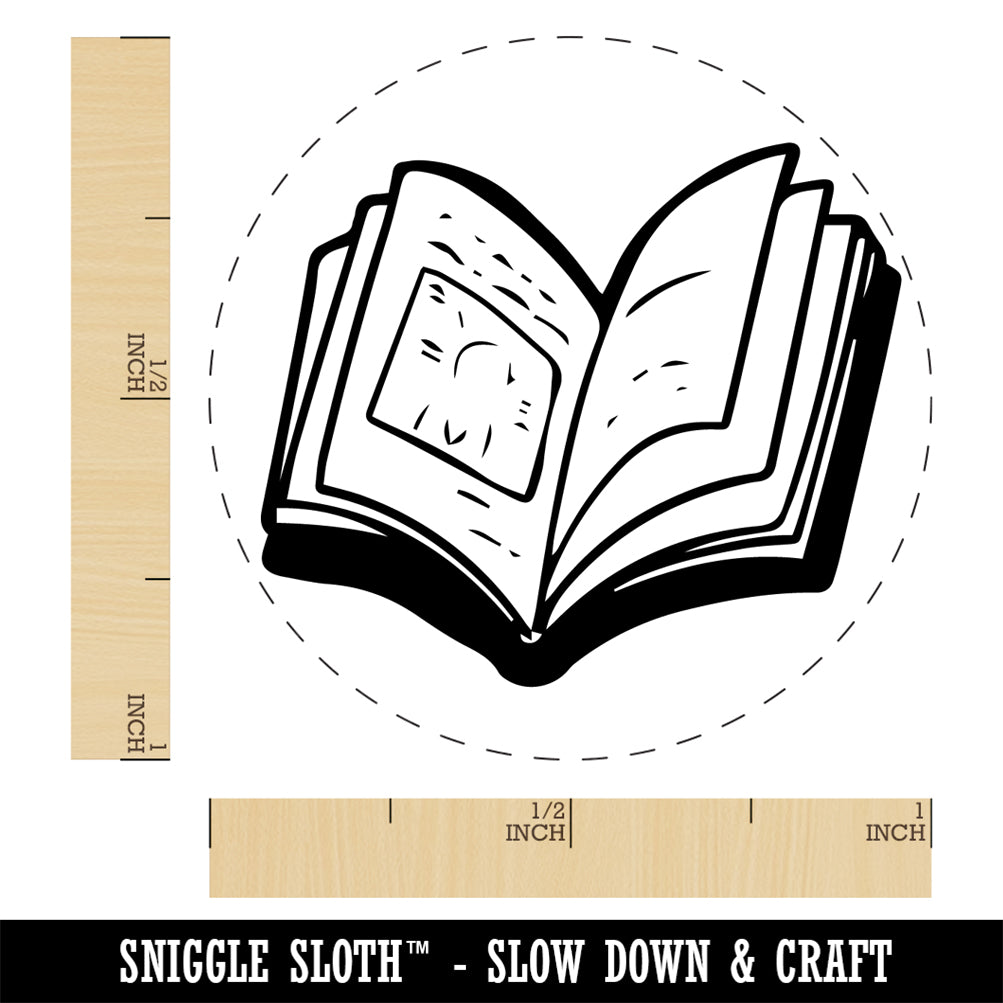 Open Book Rubber Stamp for Stamping Crafting Planners