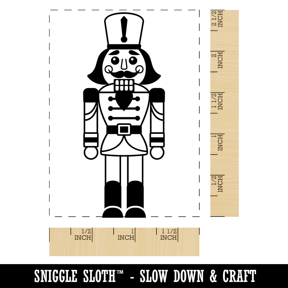 Full Body Nutcracker Christmas Rectangle Rubber Stamp for Stamping Crafting