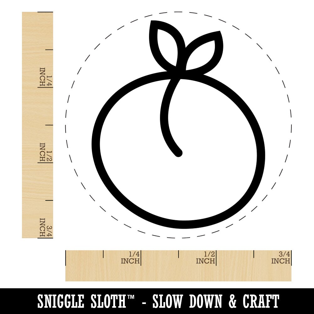 Peach Fruit Doodle Rubber Stamp for Stamping Crafting Planners