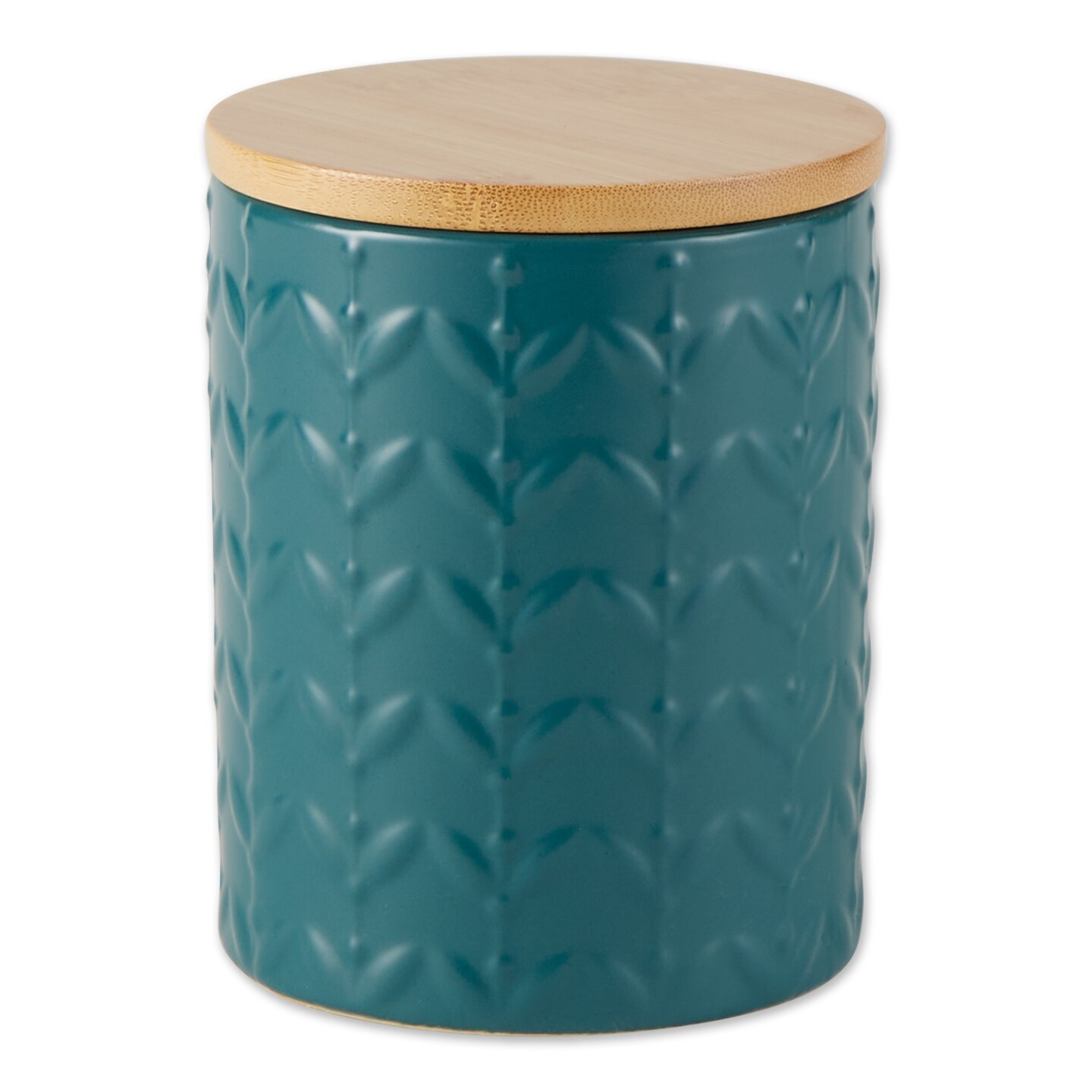 DII Teal Matte Retro Vine Texture Ceramic Canister (Set of 3)