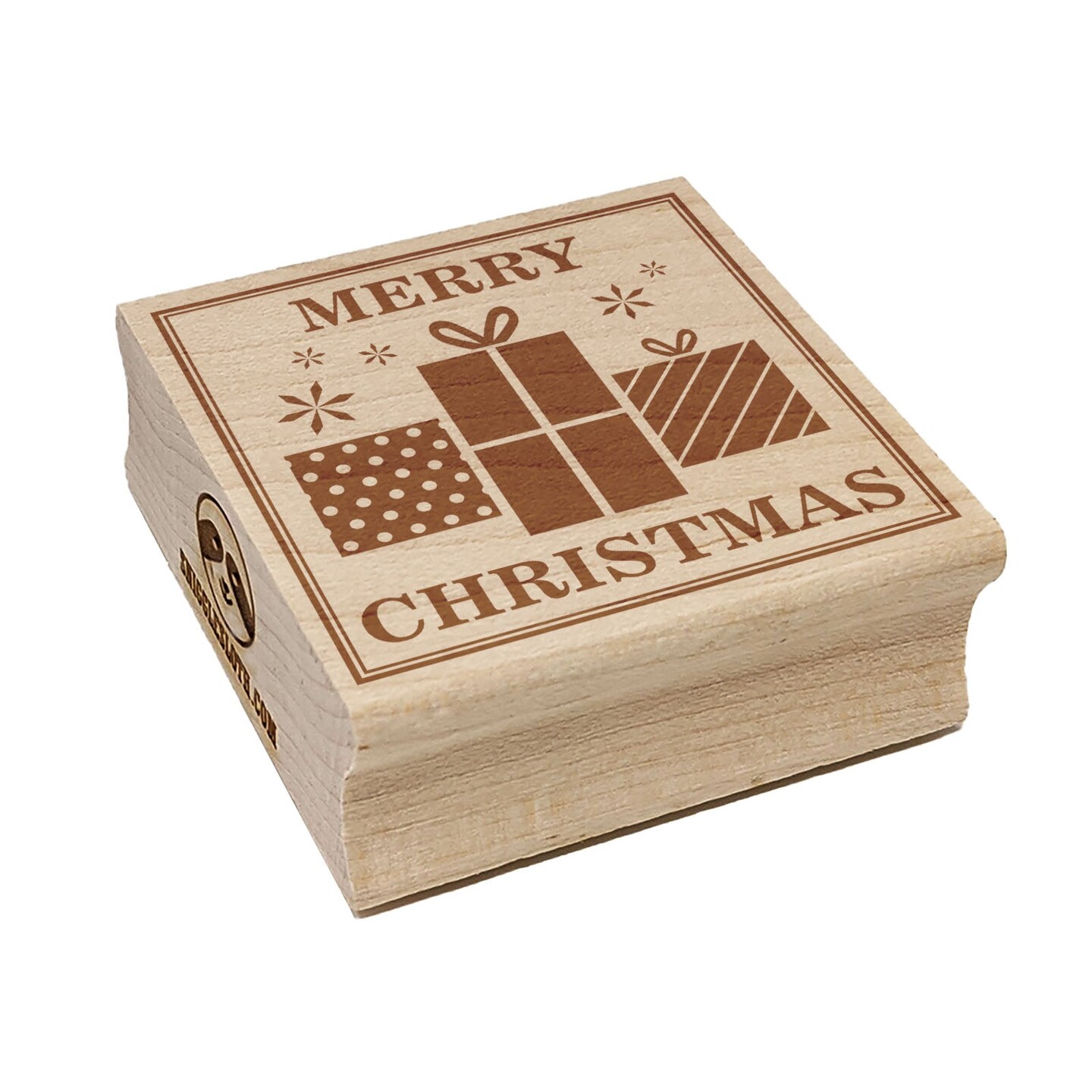 Merry Christmas Holiday Gifts Square Rubber Stamp for Stamping Crafting
