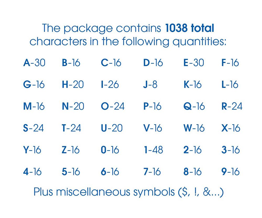 Creative Start Vinyl Self-Adhesive Letters and Numbers, 1/2&#x22;, Helvetica Font, White, 1038 count