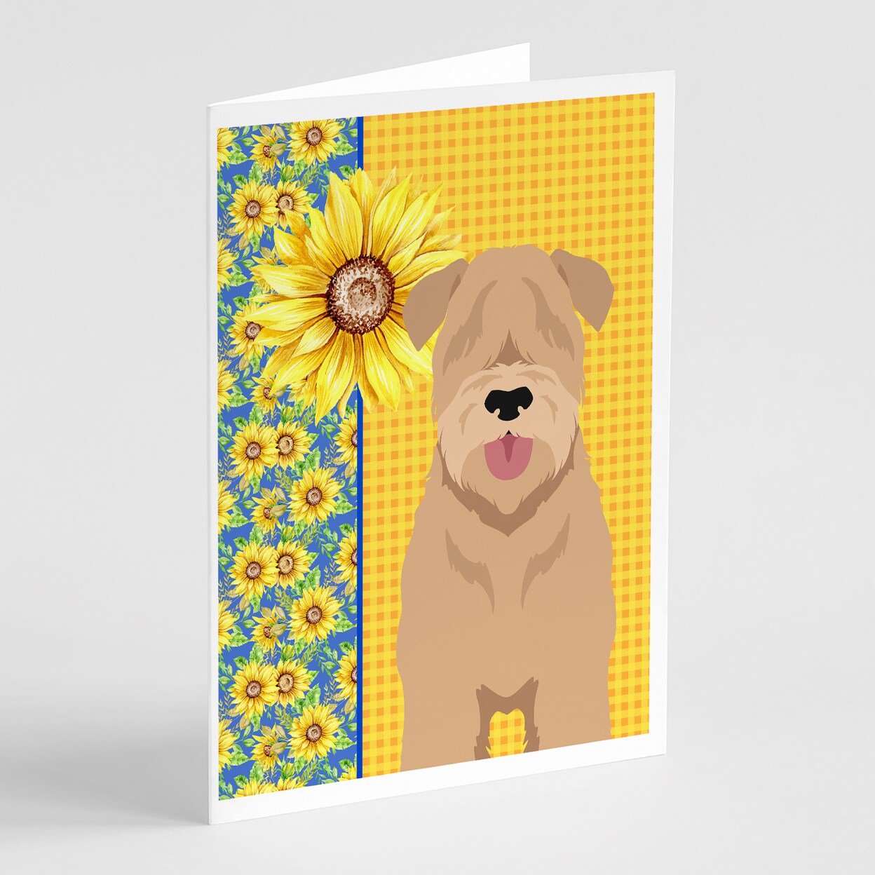 Caroline&#x27;s Treasures Summer Sunflowers Red Wheaten Terrier Greeting Cards and Envelopes Pack of 8