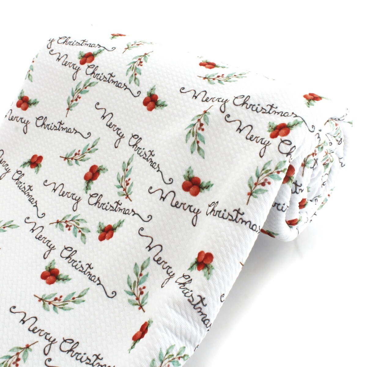 Laurel and Berries Merry Christmas Bullet Fabric 6&#x22; Strip