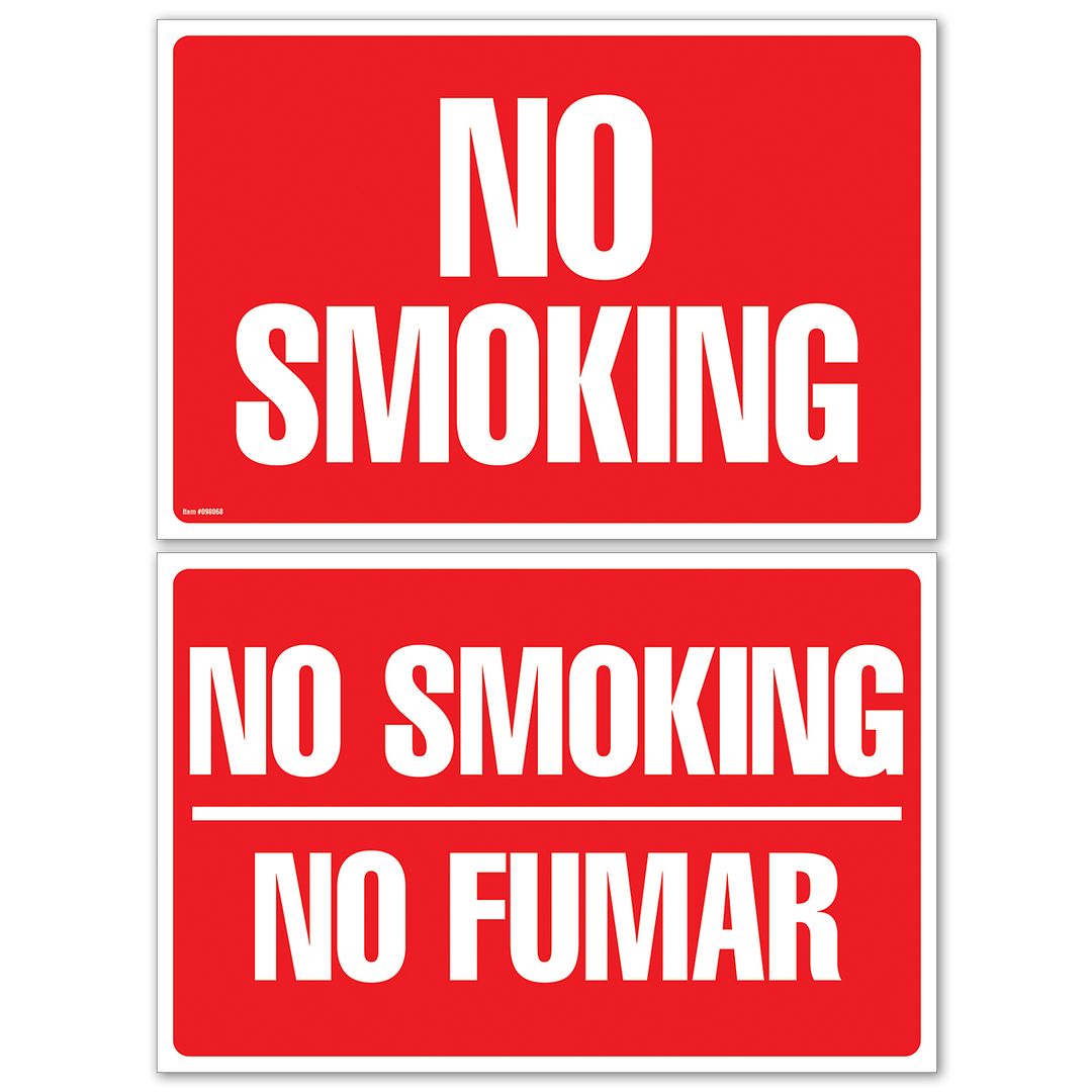 COSCO 2-Sided Sign, NO SMOKING/FUMAR, 8" x 12", Durable Plastic