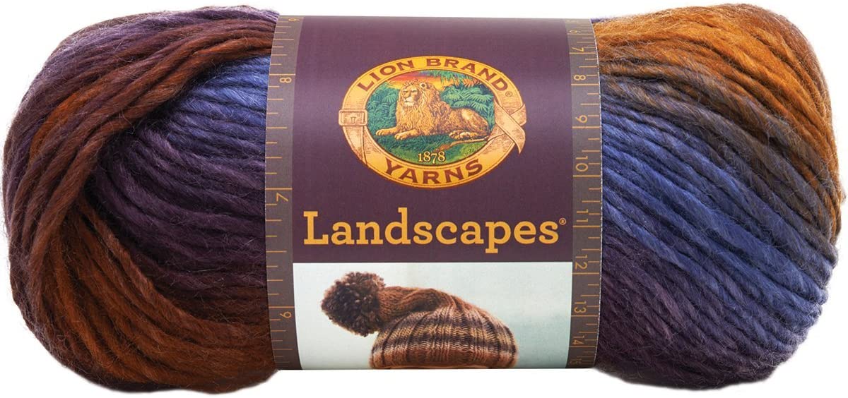 Lion Brand Yarn - Landscapes - 6 Pack Matching Dye Lot (Mountain Range)
