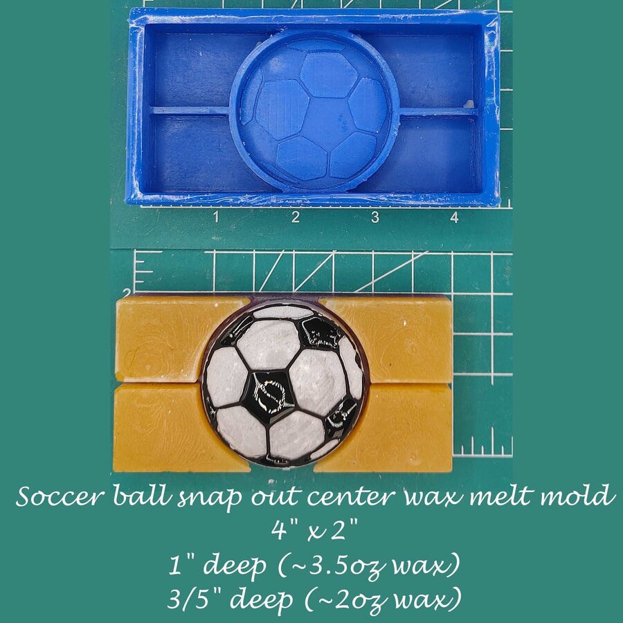 Soccer Ball Snap Out Center Wax Melt Snap Bar Silicone Mold