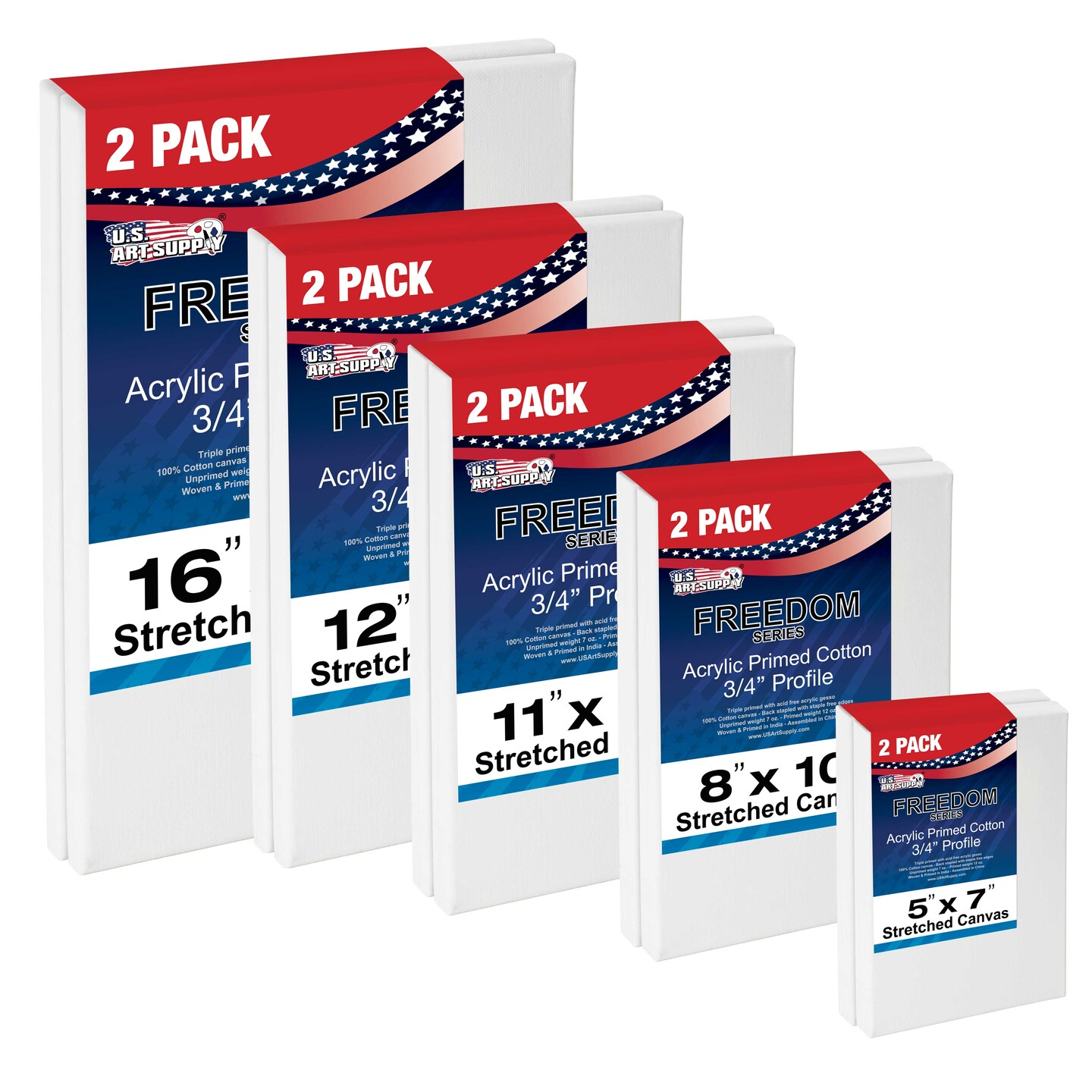 10 Assorted Medium Stretched Artist Paint Canvases (10 Pack) Michaels