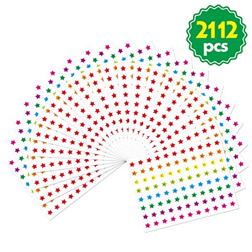12 Pack Multi-Color Dry Erase Incentive Chart/Chore/Responsibility/School Attendance/Homework Progress Tracking Chart with 2112 Reward Star Stickers, (17&#x22; x 22.5&#x22;)