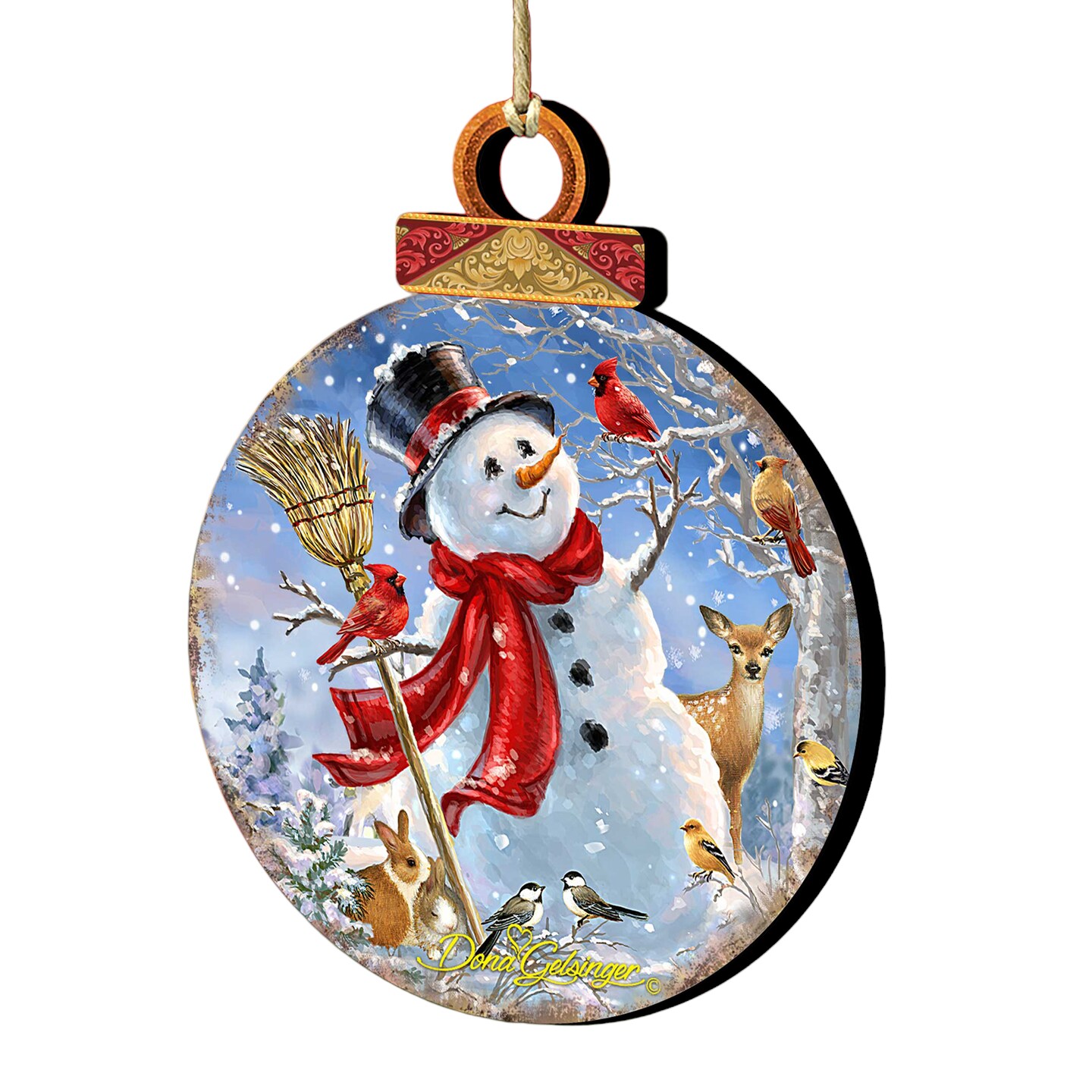 Designocracy Set of 2 Snowman and Friends in the Forest Wooden Christmas Ornaments 5.5" Michaels