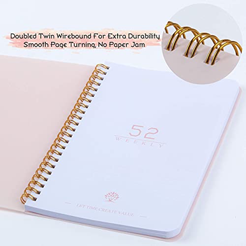 Undated Weekly Planner- Weekly Goals Notebook, A5 To Do List Planner, Habit Tracker Journal with Spiral Binding, Tracker and Goal Planner, 5.7 x 8.0 inches