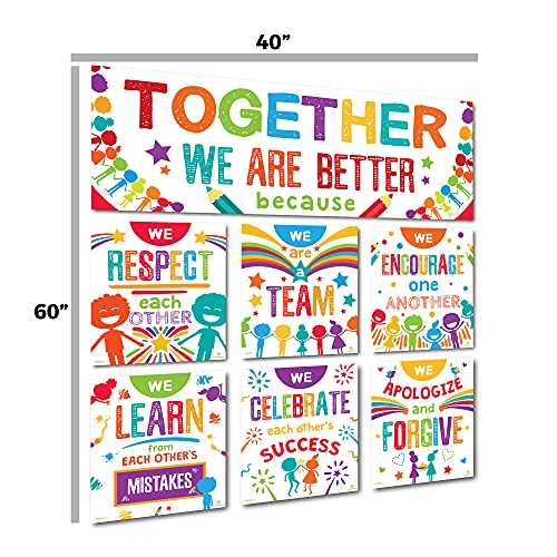 Classroom Banner Decorations and Poster Bulletin Board Set - "Together We Are Better"