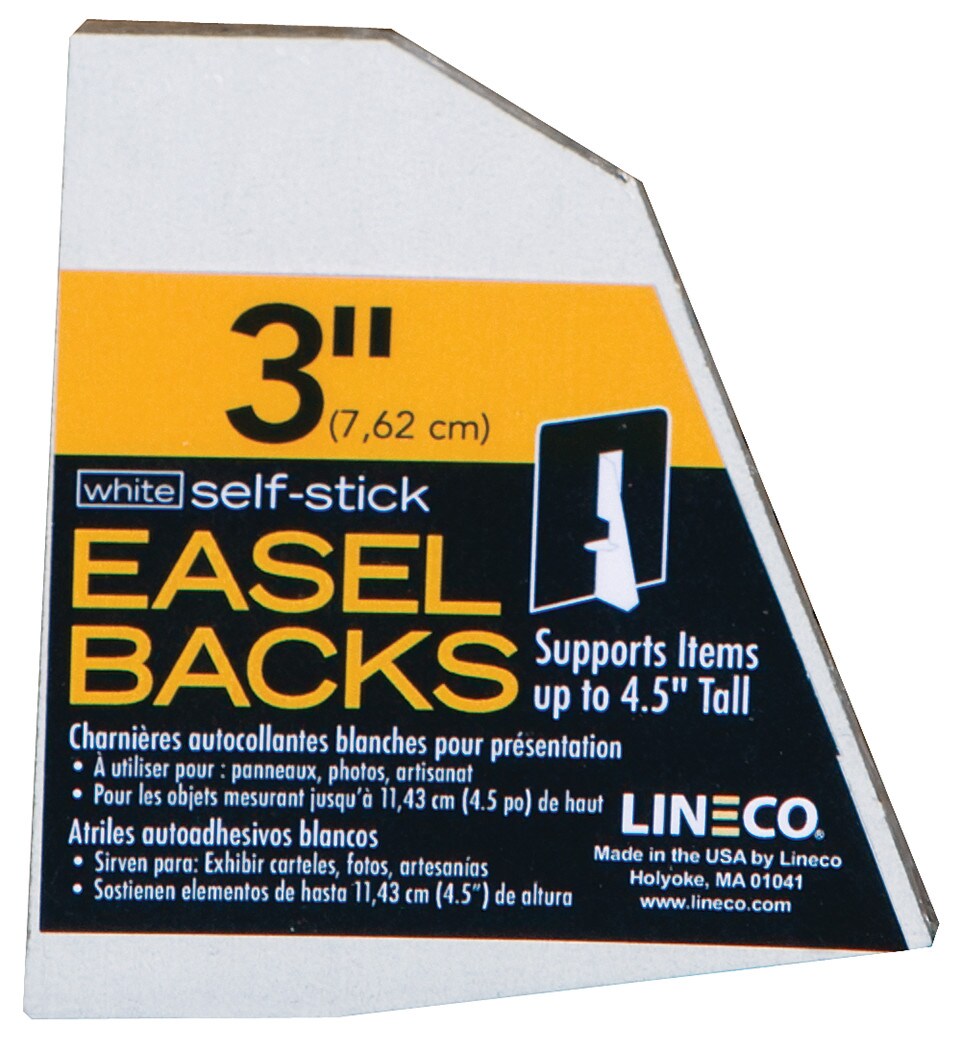 Lineco/University Products Self-Stick Easel-Backs, White, 5/Pkg., 3"