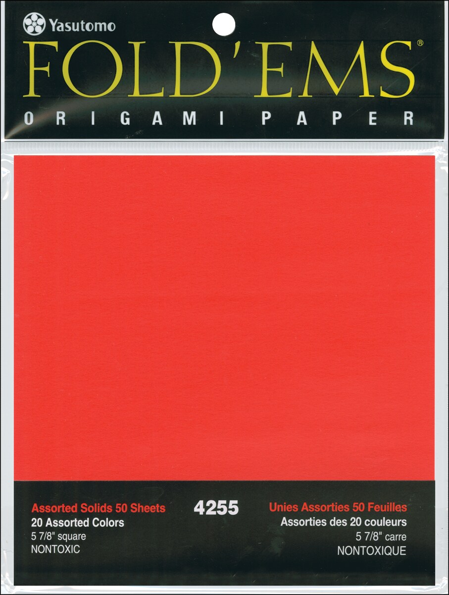 Fold &#x27;Ems Solid Origami Paper 5.875&#x22; 50/Pkg-20 Colors