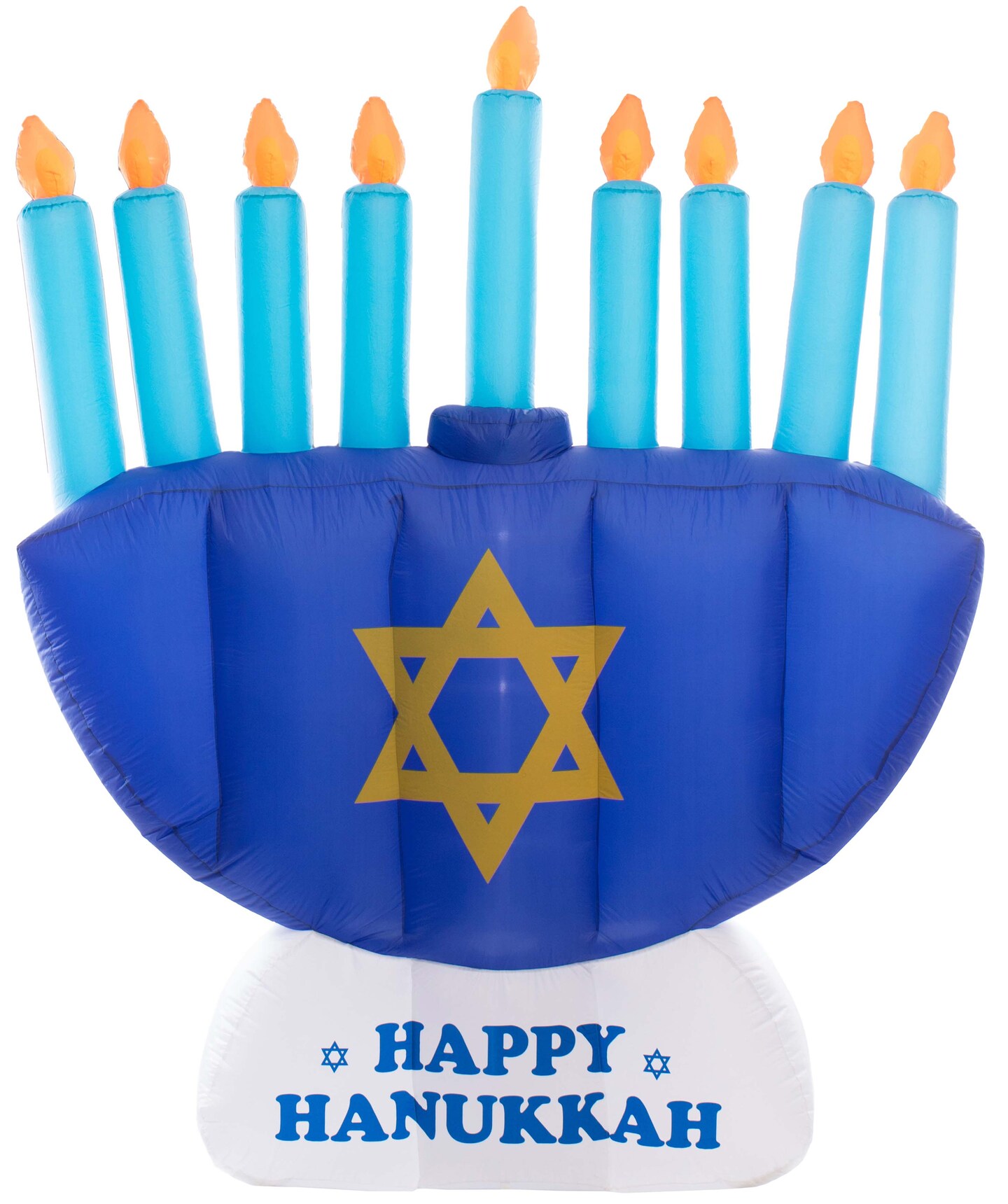 Giant Hanukkah Inflatable Menorah - Yard Decor with Built-in Bulbs, Tie-Down Points, and Powerful Built in Fan