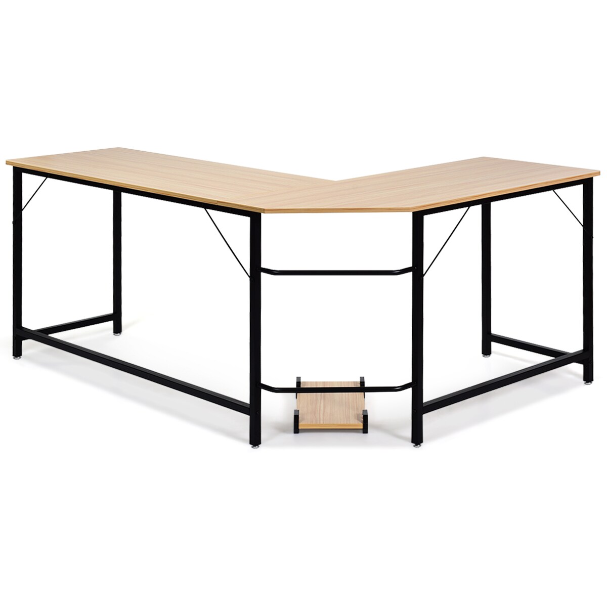 Costway L-Shaped Computer Desk Corner Workstation Study Gaming Table Home Office
