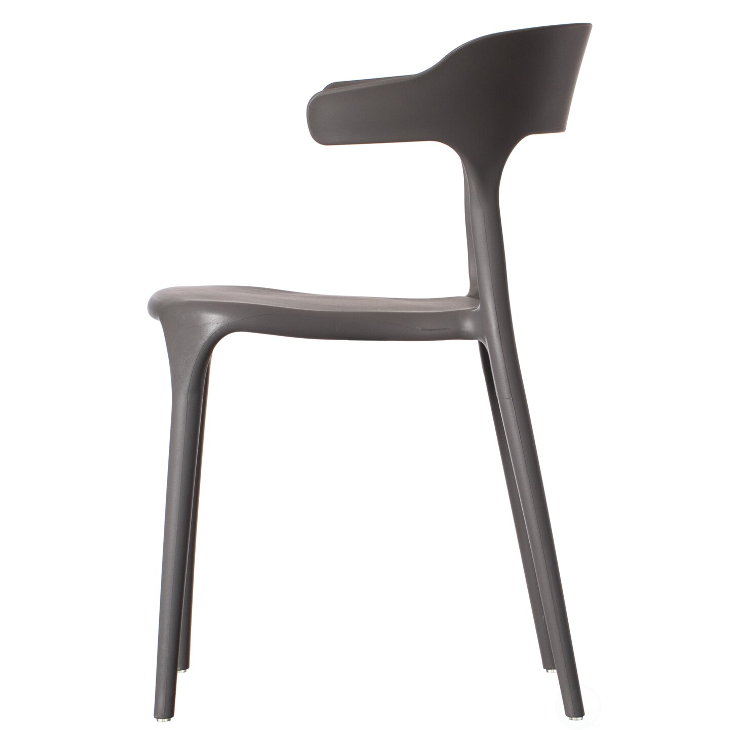 Modern Plastic Outdoor Dining Chair with Open U Shaped Back