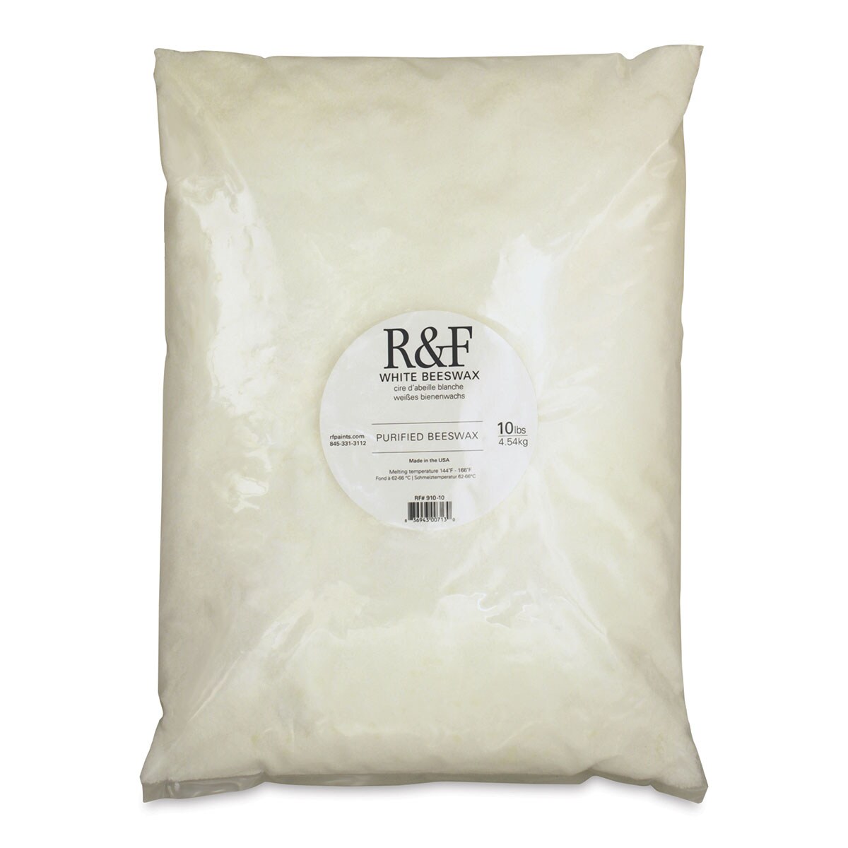 R&#x26;F Encaustic Beeswax - White, 10 lb Bag