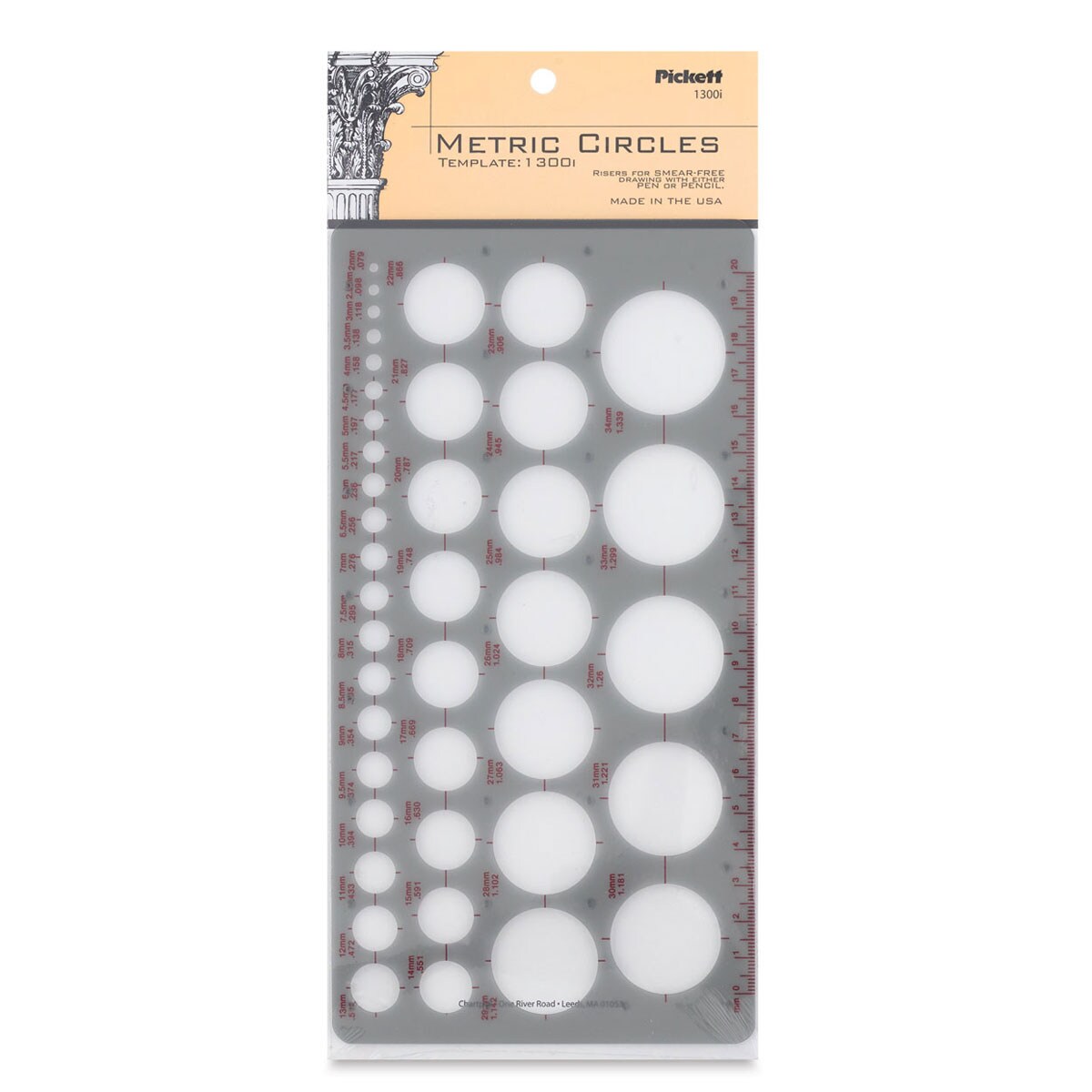 Chartpak Pickett Template - 1300i Metric Circle