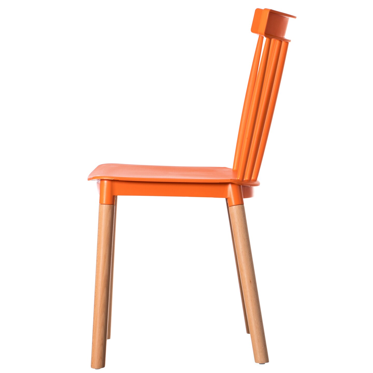 Modern Plastic Dining Chair Windsor Design with Beech Wood Legs