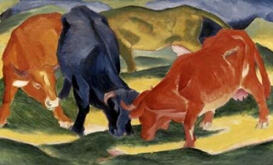 Fighting Cows Poster Print by Franz Marc - Item # VARPDX278391