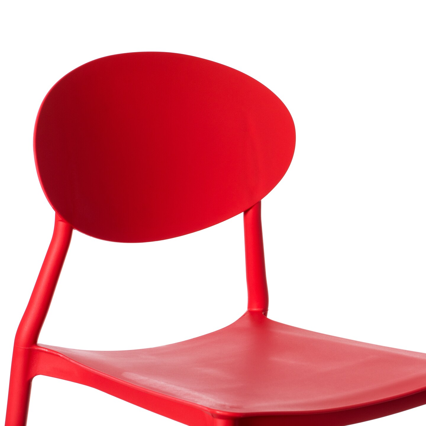 Modern Plastic Outdoor Dining Chair with Open Oval Back Design