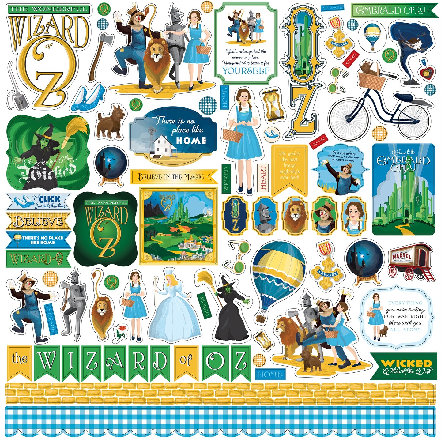 Wizard Of Oz Cardstock Stickers 12&#x27;X12&#x22;-Elements